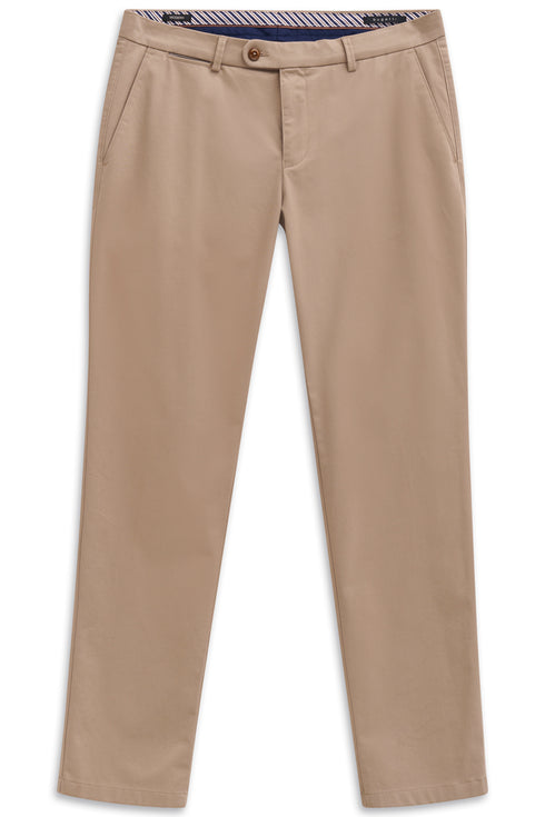Essential Cotton Stretch Pants - Beige