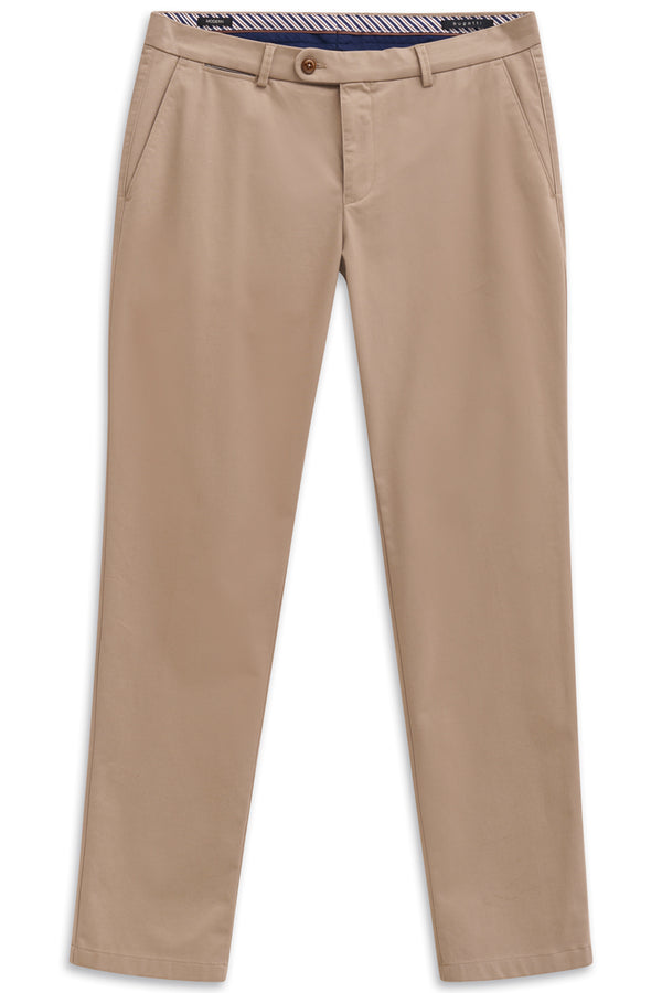 Essential Cotton Stretch Pants - Beige