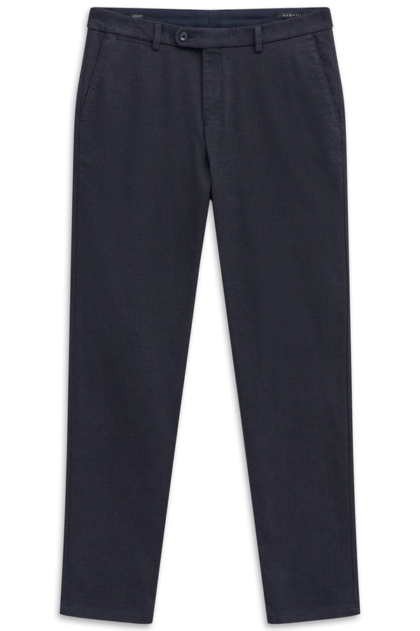 Yarn Dyed Stretch Pants - Navy
