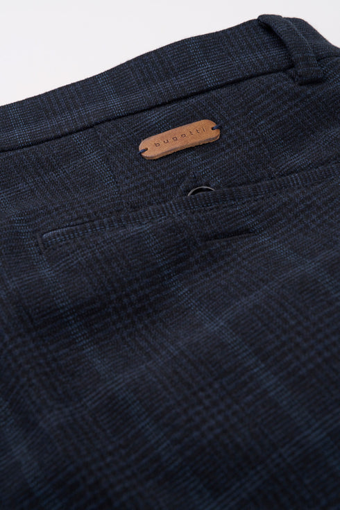 Windowpane Check Pants - Navy