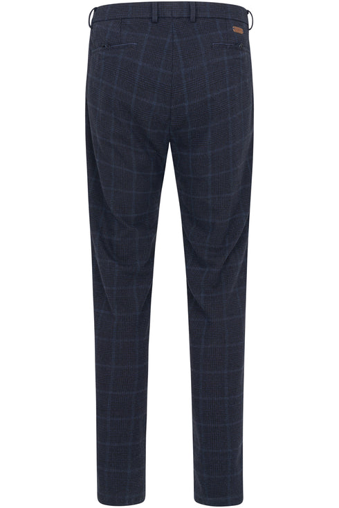 Windowpane Check Pants - Navy