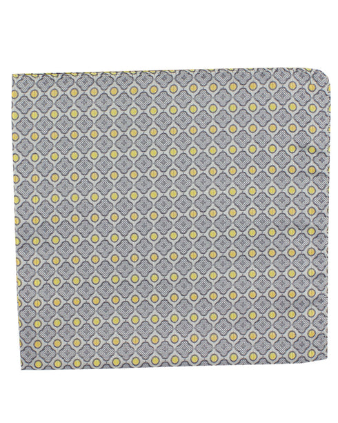 Yellow Geometric Silk Pocket Square