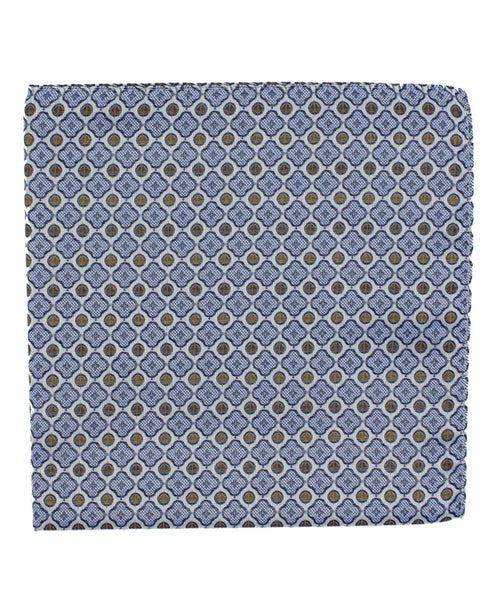 Brown Geometric Silk Pocket Square
