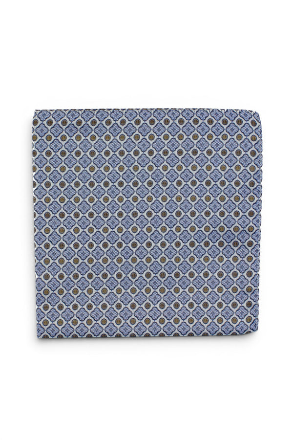 Brown Geometric Silk Pocket Square