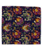 Navy Floral Silk Pocket Square
