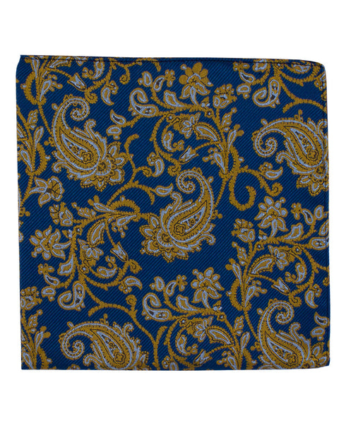 Yellow Paisley Silk Pocket Square