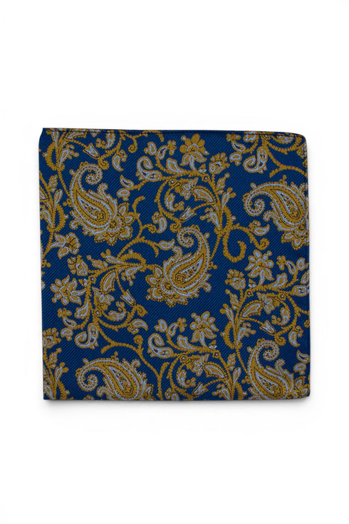 Yellow Paisley Silk Pocket Square