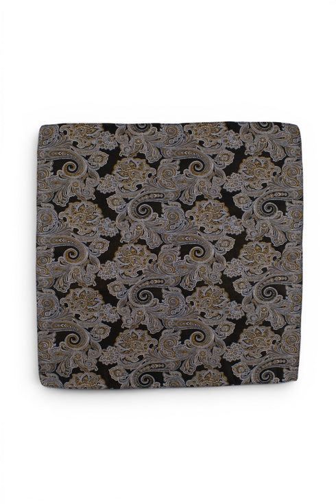 Paisley Silk Pocket Square - Brown