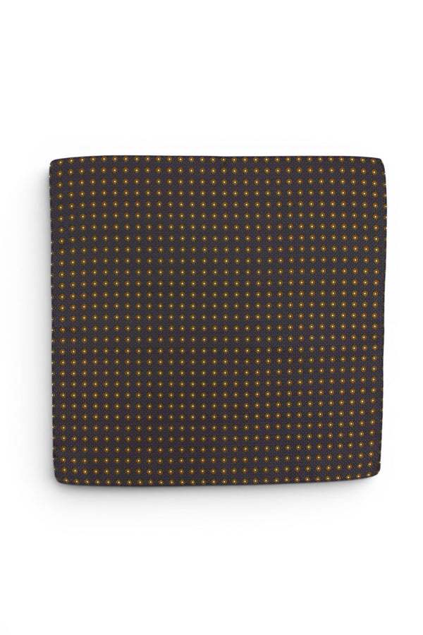 Floral Silk Pocket Square - Brown
