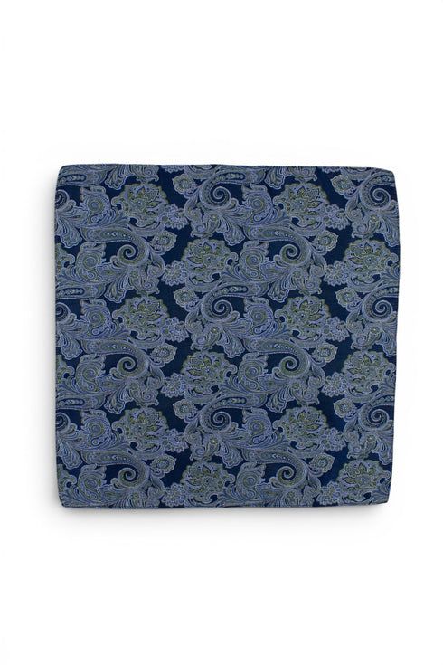Paisley Silk Pocket Square - Green