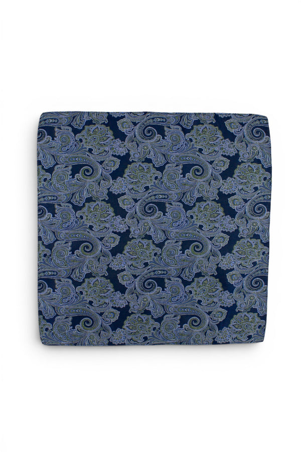 Paisley Silk Pocket Square - Green