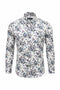 White Floral Cotton-Linen Shirt