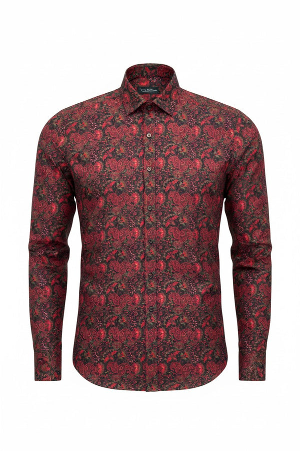 Red Paisley Print Shirt