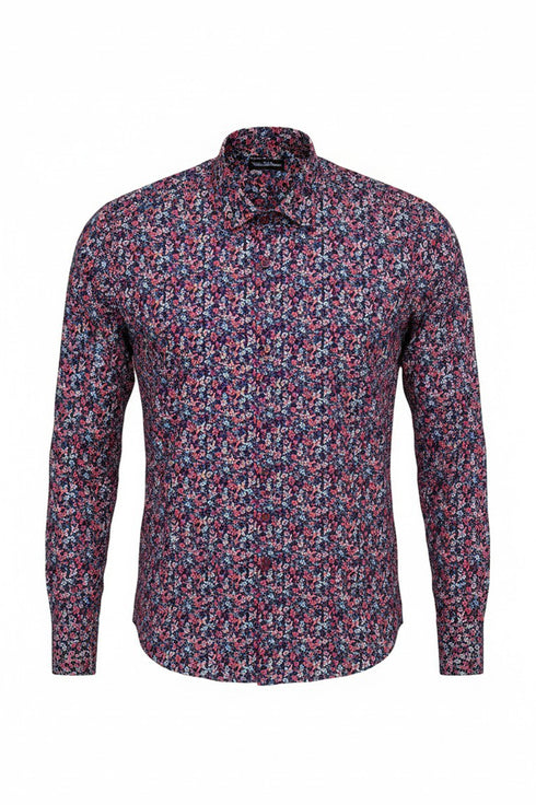 Fuchsia Floral Print Shirt