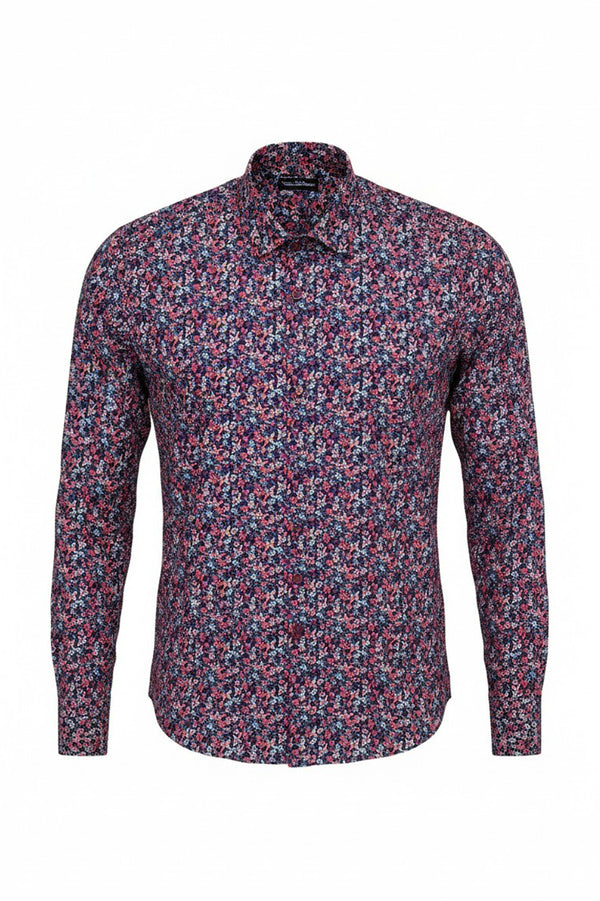 Fuchsia Floral Print Shirt