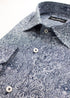 Fine Paisley Print Shirt - Navy