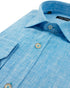 Blue Yarn Dyed Linen Shirt