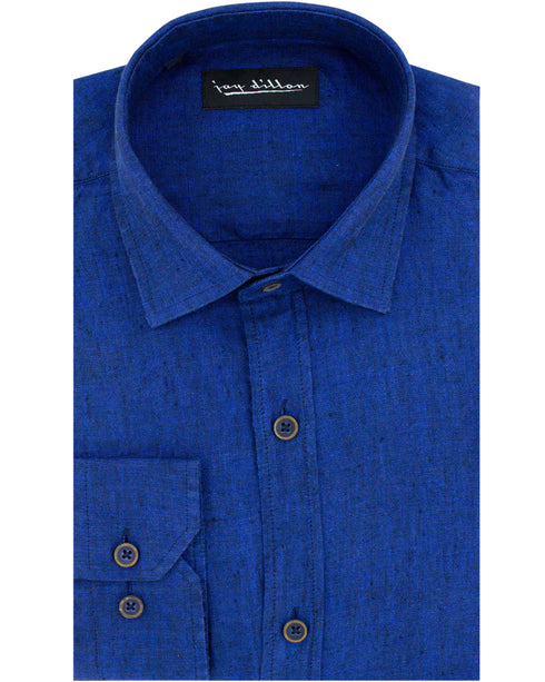 Indigo Yarn Dyed Linen Shirt