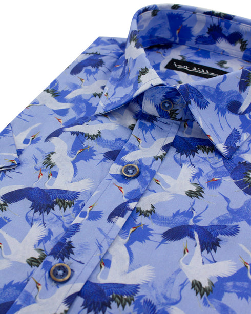 Flying Cranes Short Sleeve Shirt