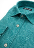 Paisley Print Cotton-Linen Shirt - Teal