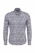 Feather Print Shirt - Navy