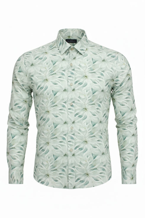 Big Floral Print Shirt - Ecru