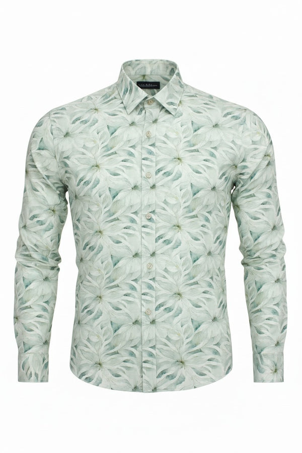 Big Floral Print Shirt - Ecru