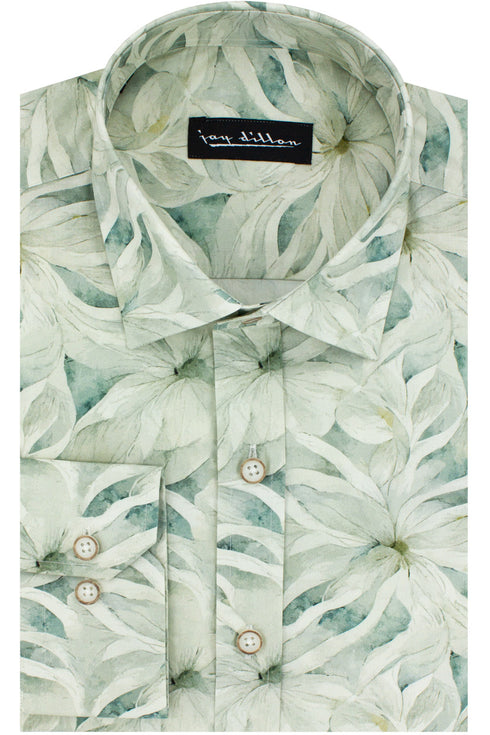 Big Floral Print Shirt - Ecru