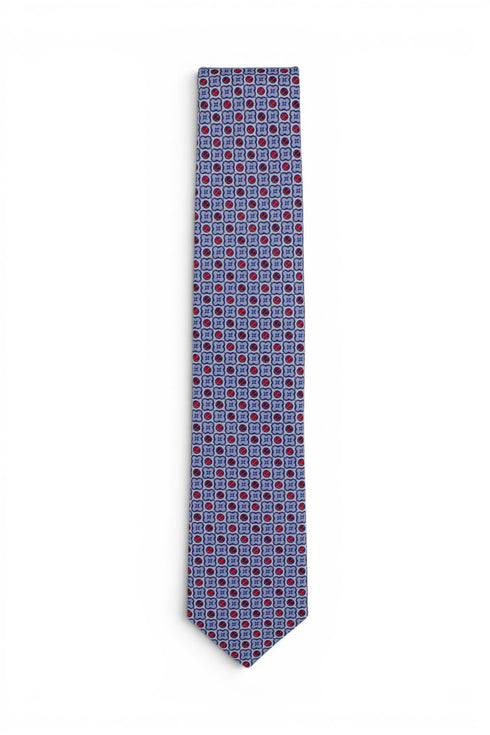 Red Geometric Silk Tie