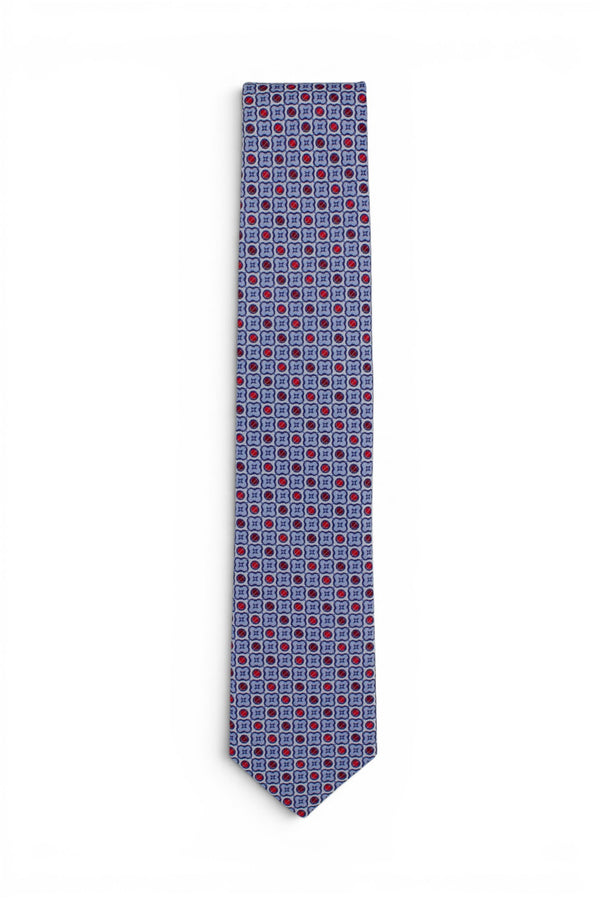 Red Geometric Silk Tie