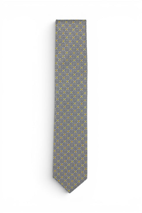 Yellow Geometric Silk Tie
