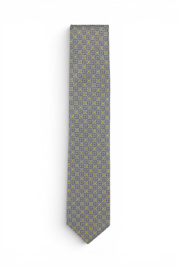 Yellow Geometric Silk Tie