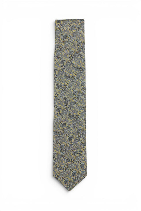 Yellow Paisley Silk Tie
