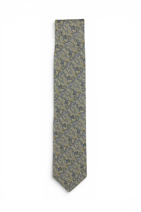 Yellow Paisley Silk Tie