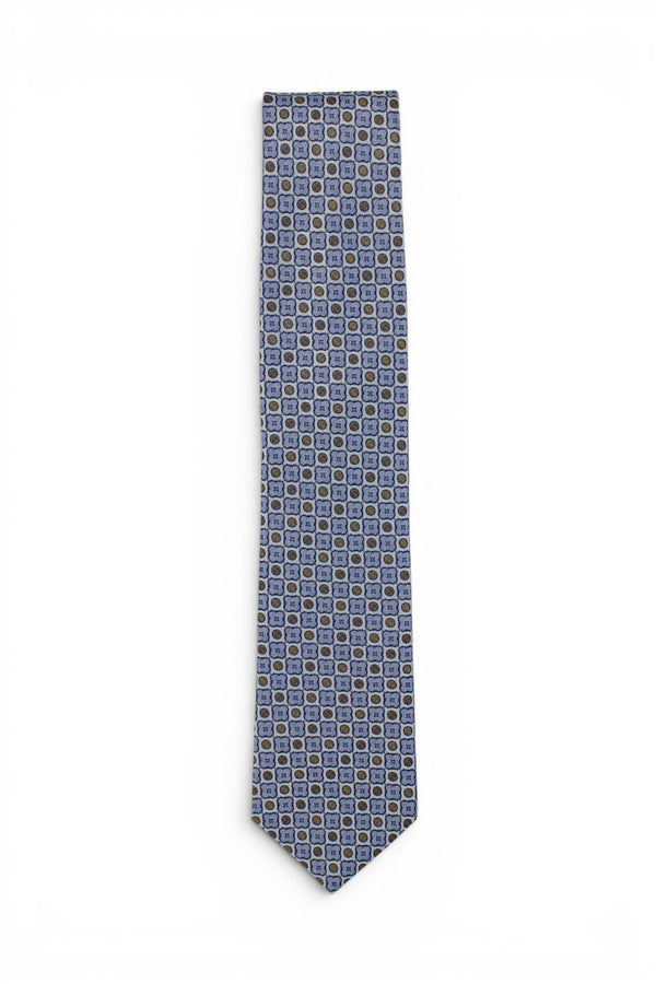 Brown Geometric Silk Tie