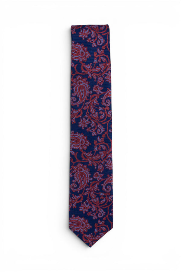 Orange Paisley Silk Tie
