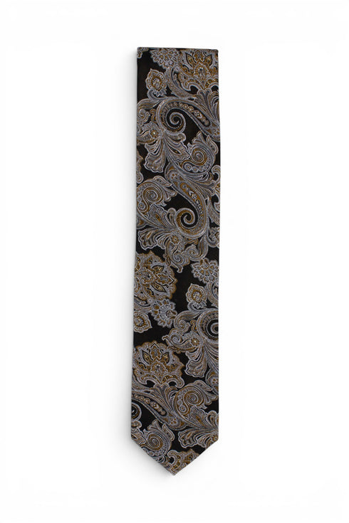 Paisley Silk Tie - Brown
