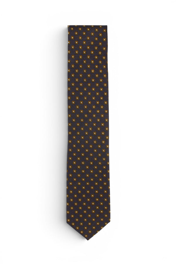 Floral Silk Tie - Brown