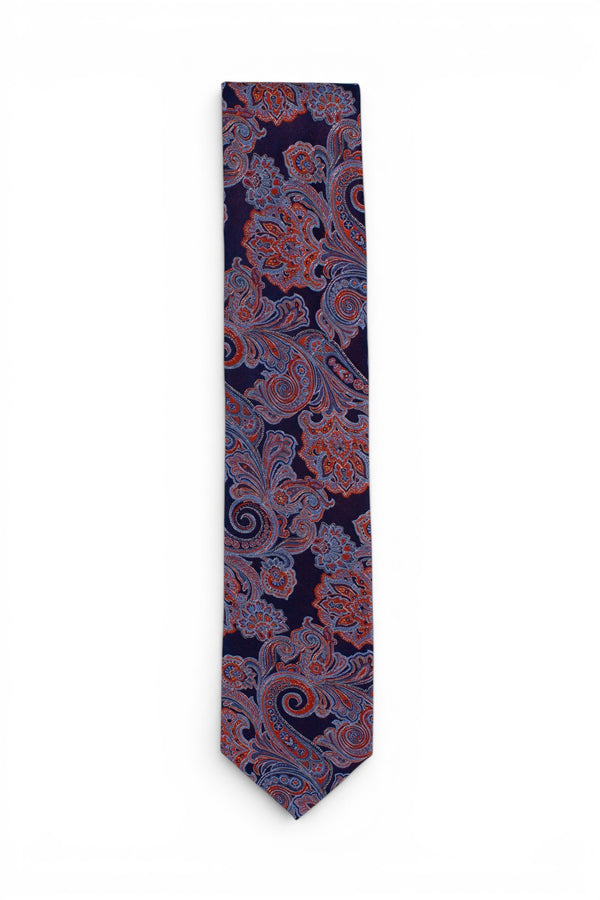 Paisley Silk Tie - Orange