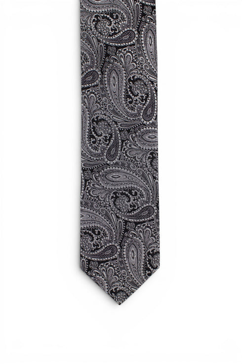 Paisley Silk Tie - Black