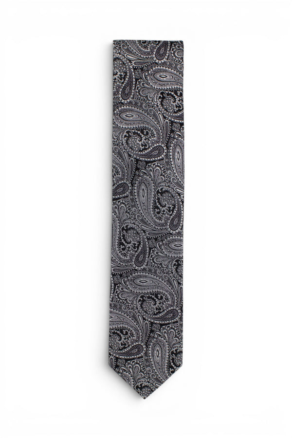 Paisley Silk Tie - Black