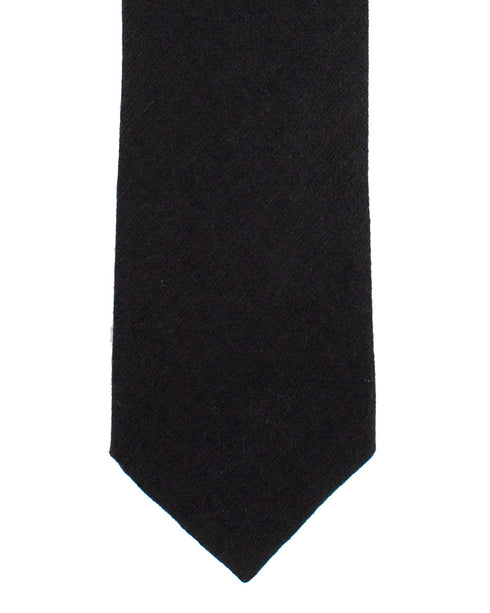 Black Silk Linen Tie