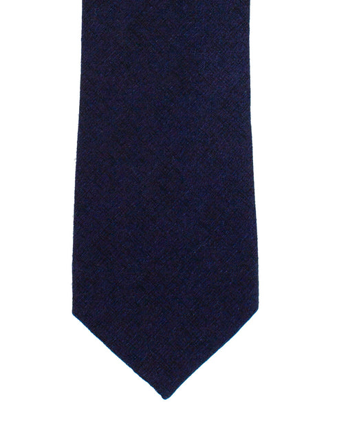 Navy Silk Linen Tie