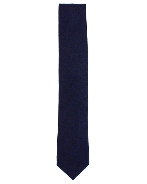 Navy Silk Linen Tie