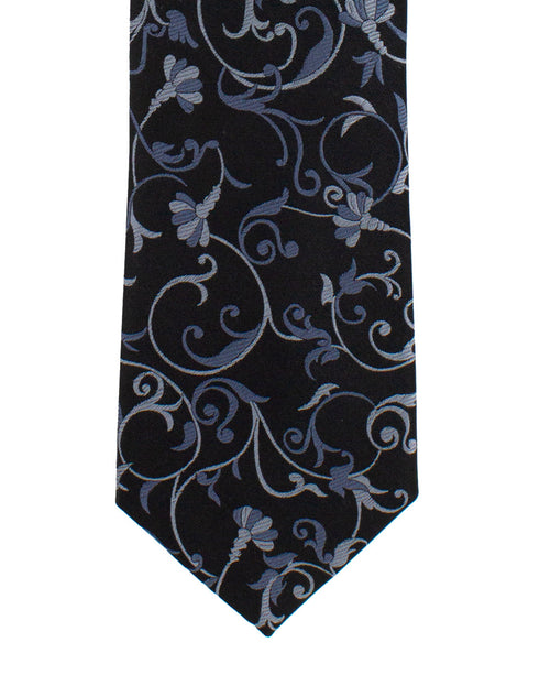 Black Patterned Silk Tie