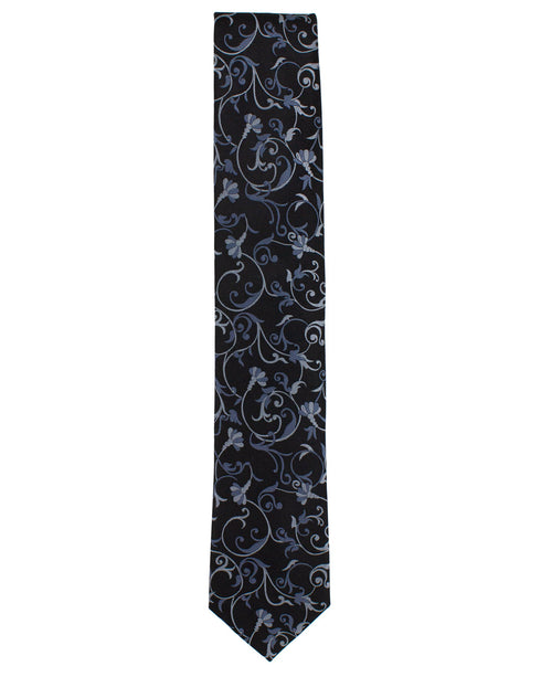 Black Patterned Silk Tie