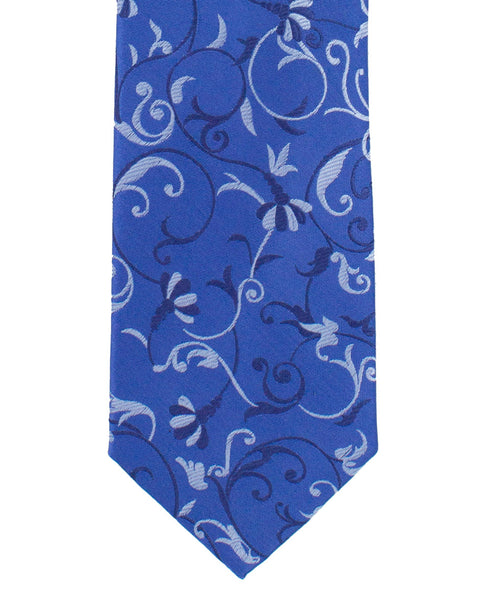 Blue Patterned Silk Tie