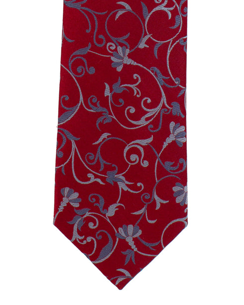 Red Patterned Silk Tie