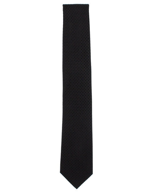 Black Waffle Silk Tie