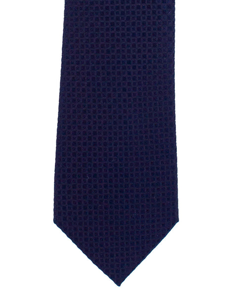 Navy Waffle Silk Tie